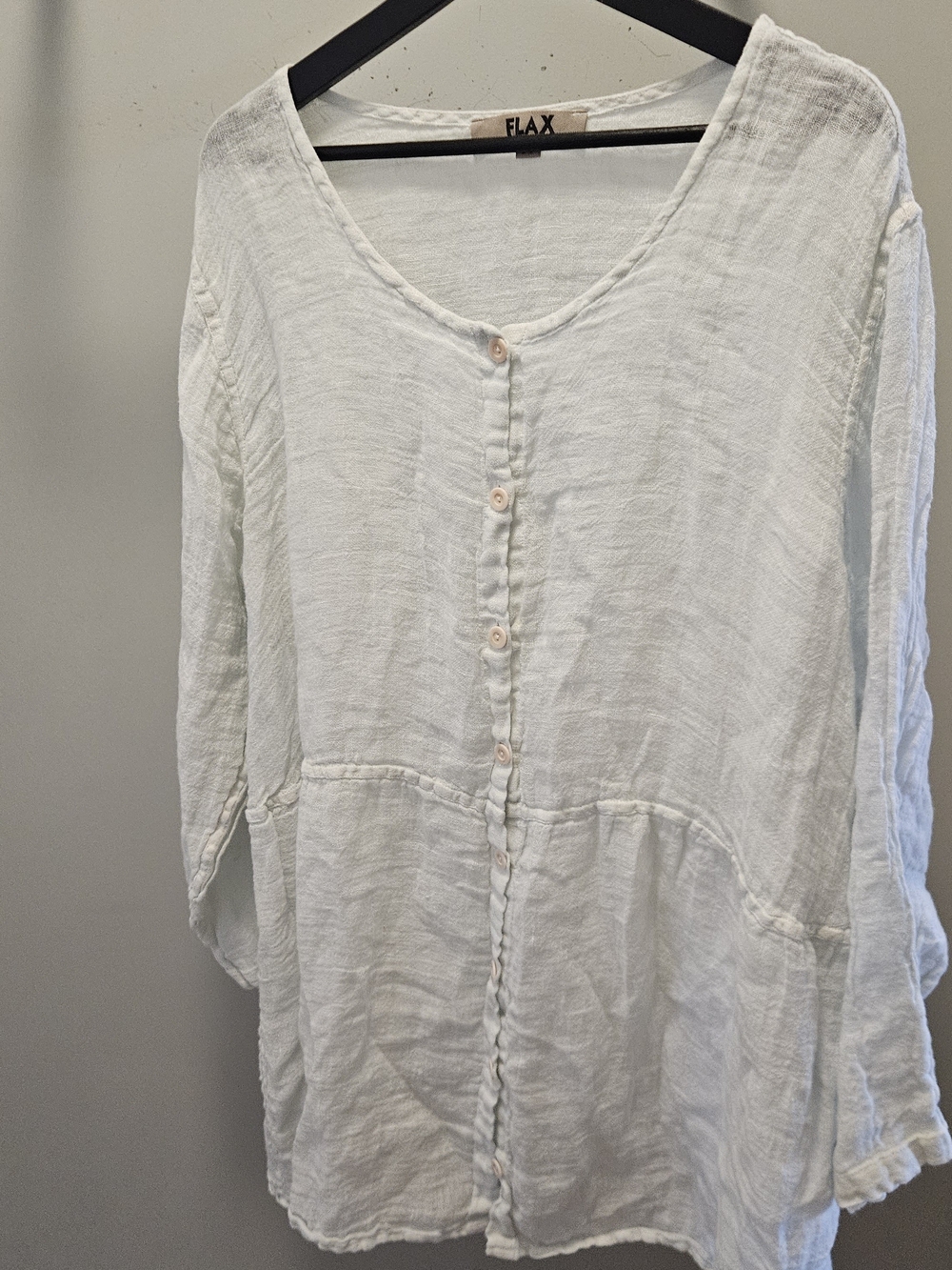 Flax Linen Long Sleeve Tunic Top
